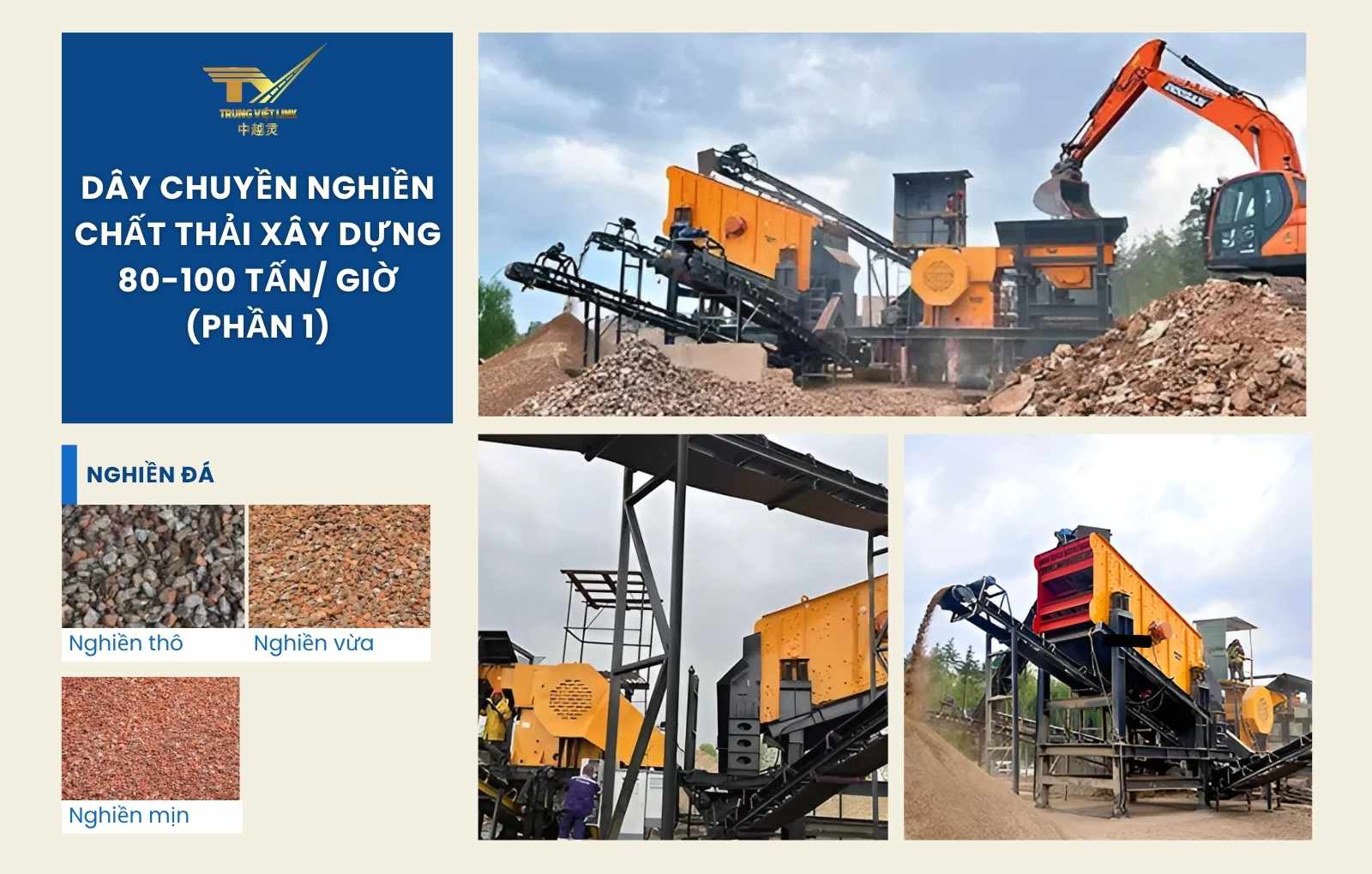 DÂY CHUYỀN NGHIỀN CHẤT THẢI XÂY DỰNG 80-100 TẤN/ GIỜ (phần 1)